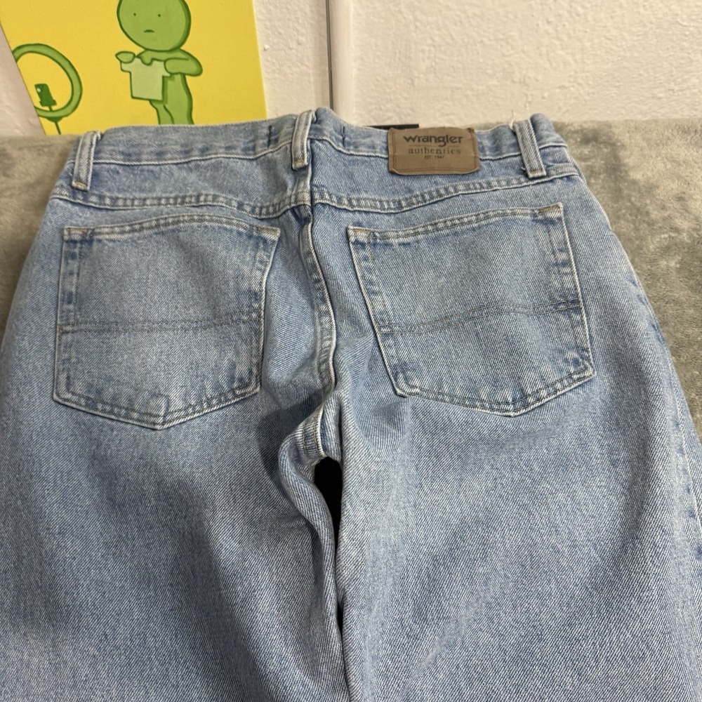 VTG Y2K Wrangler Straight Fit Lightwash Denim Jeans Mens 32x34 Western Indie - Picture 7 of 11